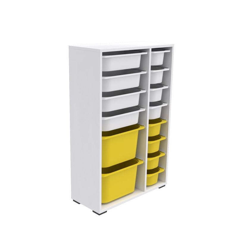 Casa si Gradina - Mobilier - Organizare si depozitare - Cutii depozitare - Dulap multifunctional, Hanah Home, pal melaminat, alb galben, 69.5x30x109 cm, 768ESL1158 - Infinity.ro