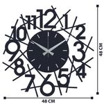 Casa si Gradina - Decoratiuni - Ceasuri - Ceas de perete decorativ, Wallxpert, metal, negru, 48x48 cm, 279ENZ1829 - Infinity.ro