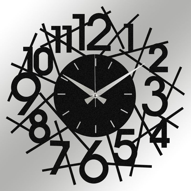 Casa si Gradina - Decoratiuni - Ceasuri - Ceas de perete decorativ, Wallxpert, metal, negru, 48x48 cm, 279ENZ1829 - Infinity.ro