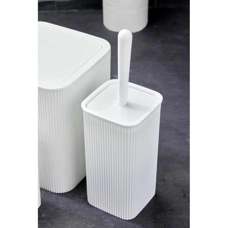 Casa si Gradina - Sanitare - Suporturi si accesorii baie - Accesorii baie - Set accesorii baie, L'essentiel Maison, plastic, alb, 5 piese - Infinity.ro