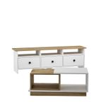 Casa si Gradina - Mobilier - Seturi de mobilier - Seturi living - Set mobilier living, Hanah Home, panou de particule melaminat, alb si stejar, 150x47x36 cm - Infinity.ro