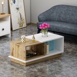 Casa si Gradina - Mobilier - Seturi de mobilier - Seturi living - Set mobilier living, Hanah Home, panou de particule melaminat, alb si stejar, 150x47x36 cm - Infinity.ro