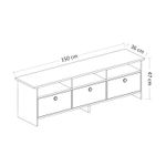 Casa si Gradina - Mobilier - Seturi de mobilier - Seturi living - Set mobilier living, Hanah Home, panou de particule melaminat, alb si stejar, 150x47x36 cm - Infinity.ro