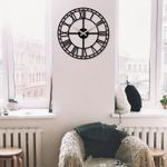 Casa si Gradina - Decoratiuni - Ceasuri - Ceas de perete decorativ, Wallxpert, metal, negru, 48x48 cm, 279ENZ1402 - Infinity.ro