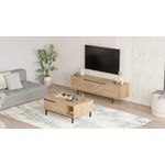 Casa si Gradina - Mobilier - Seturi de mobilier - Seturi living - Set mobilier living, Hanah Home, pal melaminat, stejar, picioare metalice, 956LCS2532 - Infinity.ro