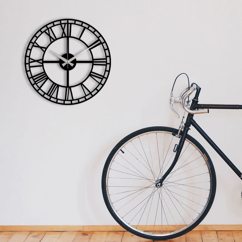 Casa si Gradina - Decoratiuni - Ceasuri - Ceas de perete decorativ, Wallxpert, metal, negru, 48x48 cm, 279ENZ1402 - Infinity.ro