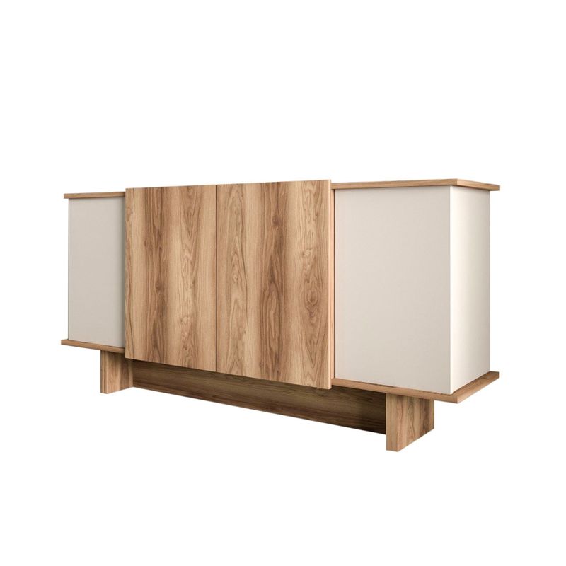 Casa si Gradina - Mobilier - Comode si corpuri - Console - Consola, Hanah Home, pal melaminat, nisip si nuc, 180x40x81 cm - Infinity.ro