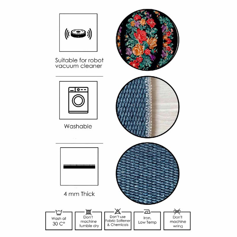 Casa si Gradina - Textile si covoare - Covoare - Covoare casa - Covor, Conceptum Hypnose, multicolor, 80x150 cm, 100% bumbac, antiderapant, 708HFT4424 - Infinity.ro