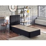 Casa si Gradina - Mobilier - Saltele si somiere - Somiere - Somiera cu tablie, Hanah Home, otel, stofa soho, negru, 120x200 cm - Infinity.ro