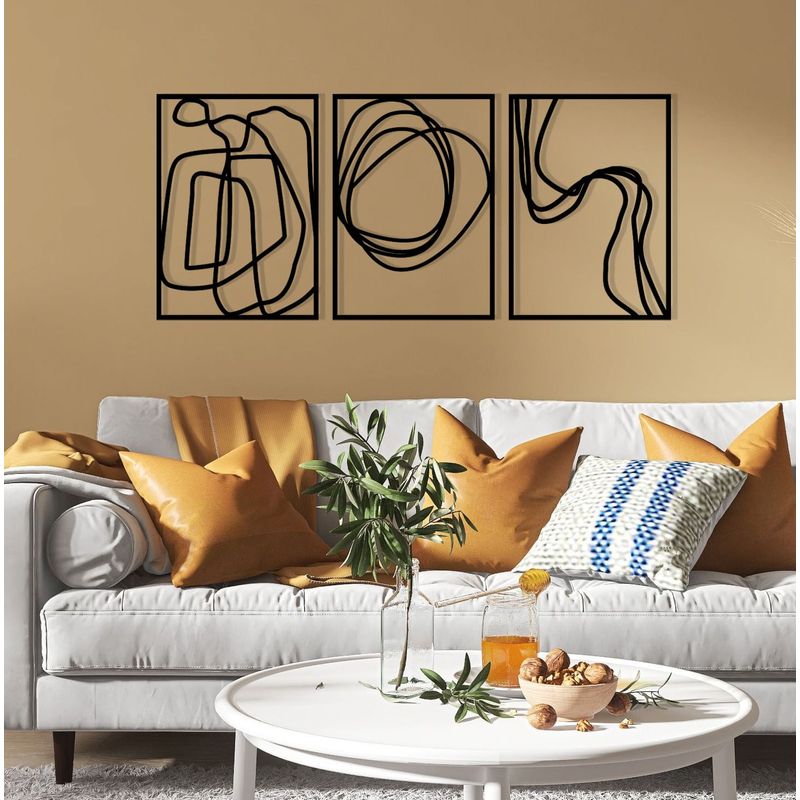 Casa si Gradina - Decoratiuni - Decoratiuni perete - Accesoriu decorativ de perete, Wallxpert, metal, negru, 120x54 cm - Infinity.ro