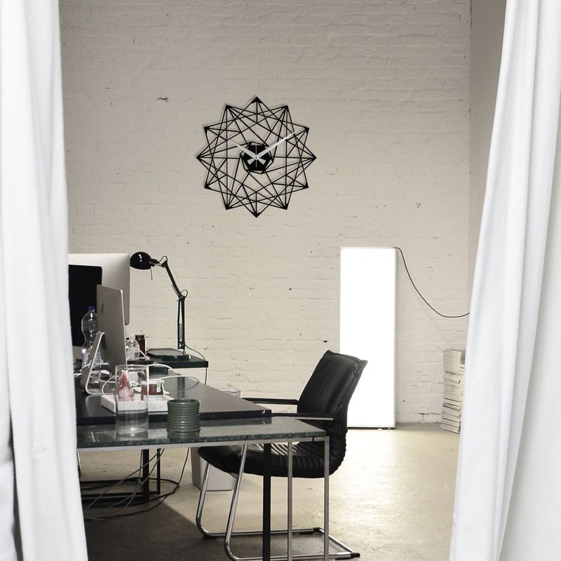 Casa si Gradina - Decoratiuni - Ceasuri - Ceas de perete decorativ, Wallxpert, metal, negru, 48x48 cm, 279ENZ1415 - Infinity.ro