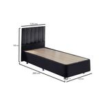 Casa si Gradina - Mobilier - Saltele si somiere - Somiere - Somiera cu tablie, Hanah Home, otel, stofa soho, negru, 120x200 cm - Infinity.ro