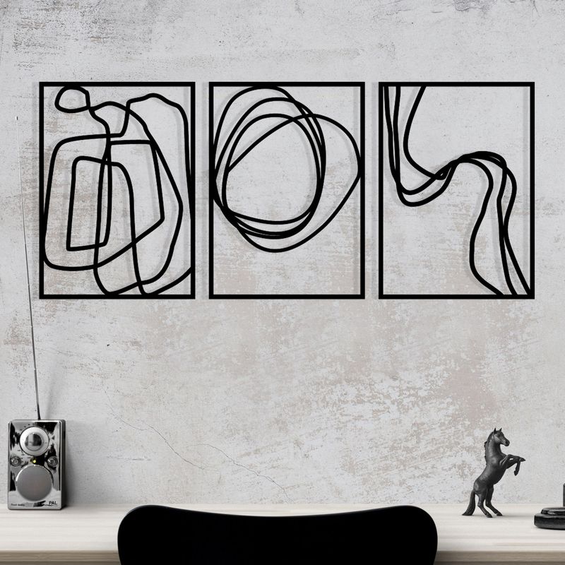 Casa si Gradina - Decoratiuni - Decoratiuni perete - Accesoriu decorativ de perete, Wallxpert, metal, negru, 120x54 cm - Infinity.ro