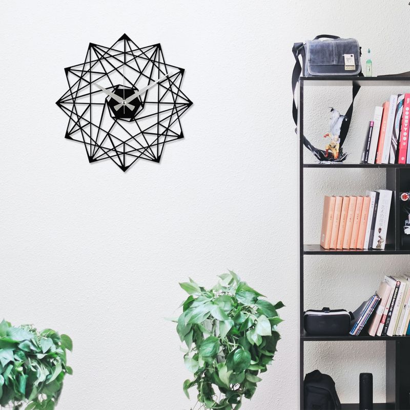 Casa si Gradina - Decoratiuni - Ceasuri - Ceas de perete decorativ, Wallxpert, metal, negru, 48x48 cm, 279ENZ1415 - Infinity.ro