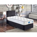 Casa si Gradina - Mobilier - Saltele si somiere - Somiere - Somiera cu tablie, Hanah Home, otel, stofa soho, negru, 120x200 cm - Infinity.ro