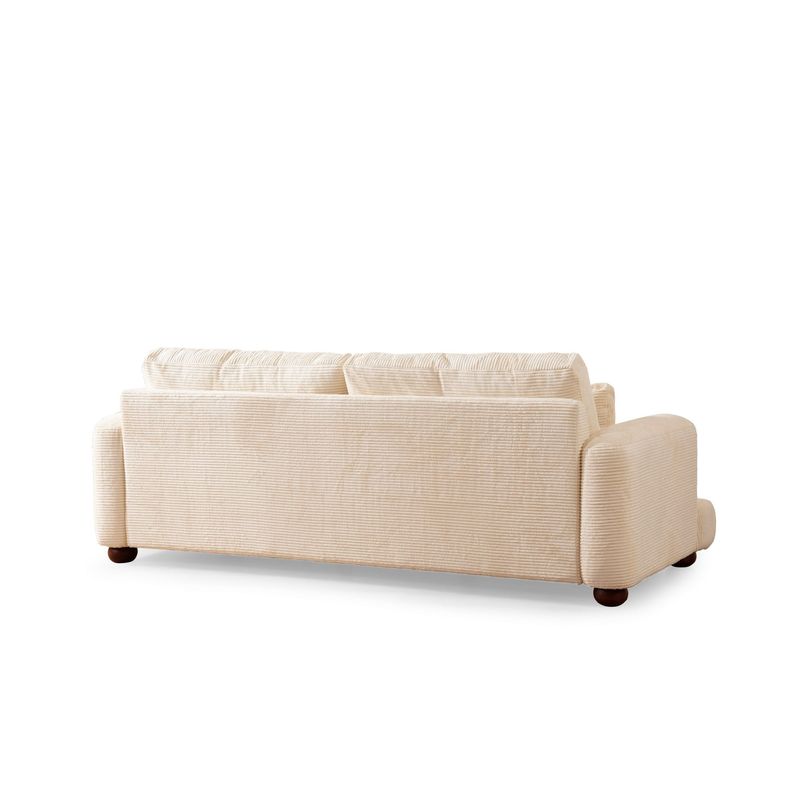 Casa si Gradina - Mobilier - Canapele si coltare - Canapele - Canapea 3 locuri, Hanah Home, lemn fag si pal, bej, 230x105x90 cm - Infinity.ro