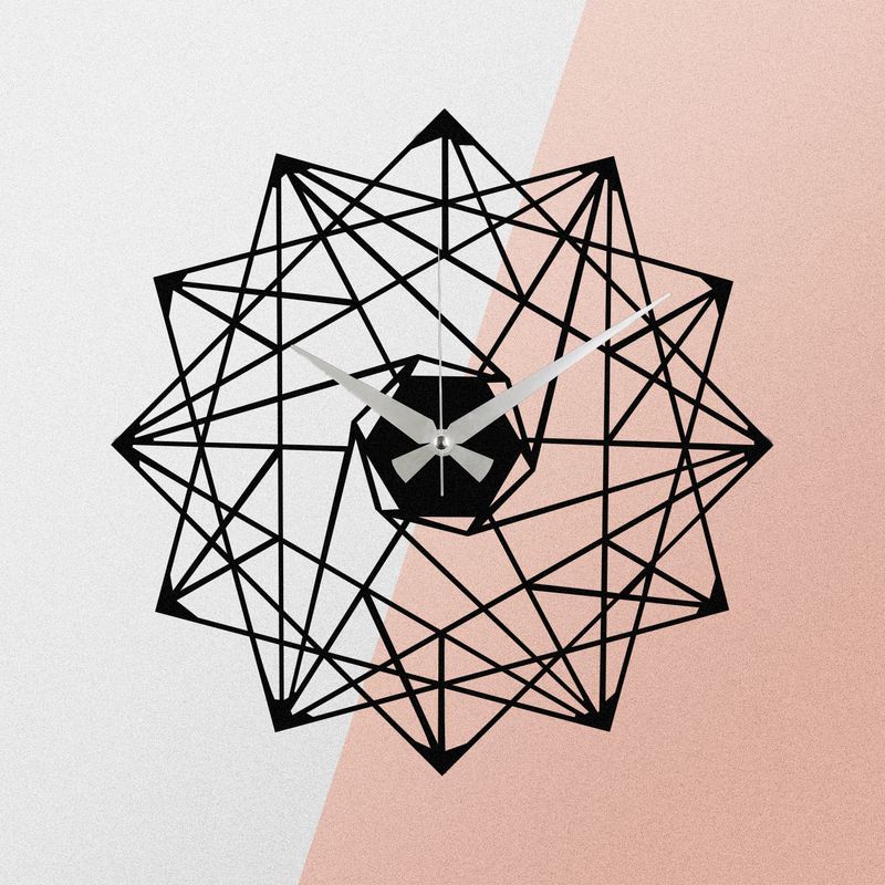 Casa si Gradina - Decoratiuni - Ceasuri - Ceas de perete decorativ, Wallxpert, metal, negru, 48x48 cm, 279ENZ1415 - Infinity.ro