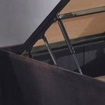 Casa si Gradina - Mobilier - Saltele si somiere - Somiere - Somiera cu tablie, Hanah Home, otel, stofa soho, negru, 120x200 cm - Infinity.ro