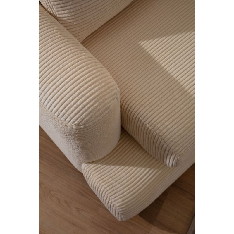 Casa si Gradina - Mobilier - Canapele si coltare - Canapele - Canapea 3 locuri, Hanah Home, lemn fag si pal, bej, 230x105x90 cm - Infinity.ro