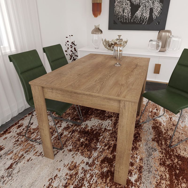 Casa si Gradina - Mobilier - Mese si birouri - Mese bucatarie si dining - Masa dining, Hanah Home, panou de particule melaminat, stejar, 120x80x78 cm - Infinity.ro