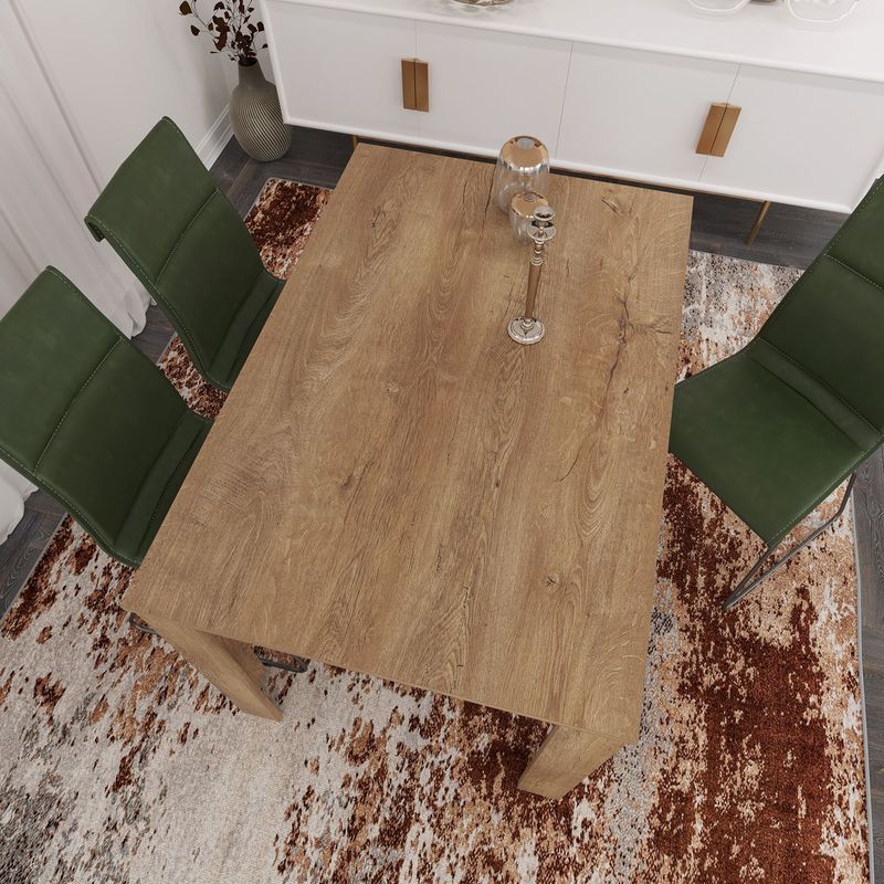 Casa si Gradina - Mobilier - Mese si birouri - Mese bucatarie si dining - Masa dining, Hanah Home, panou de particule melaminat, stejar, 120x80x78 cm - Infinity.ro