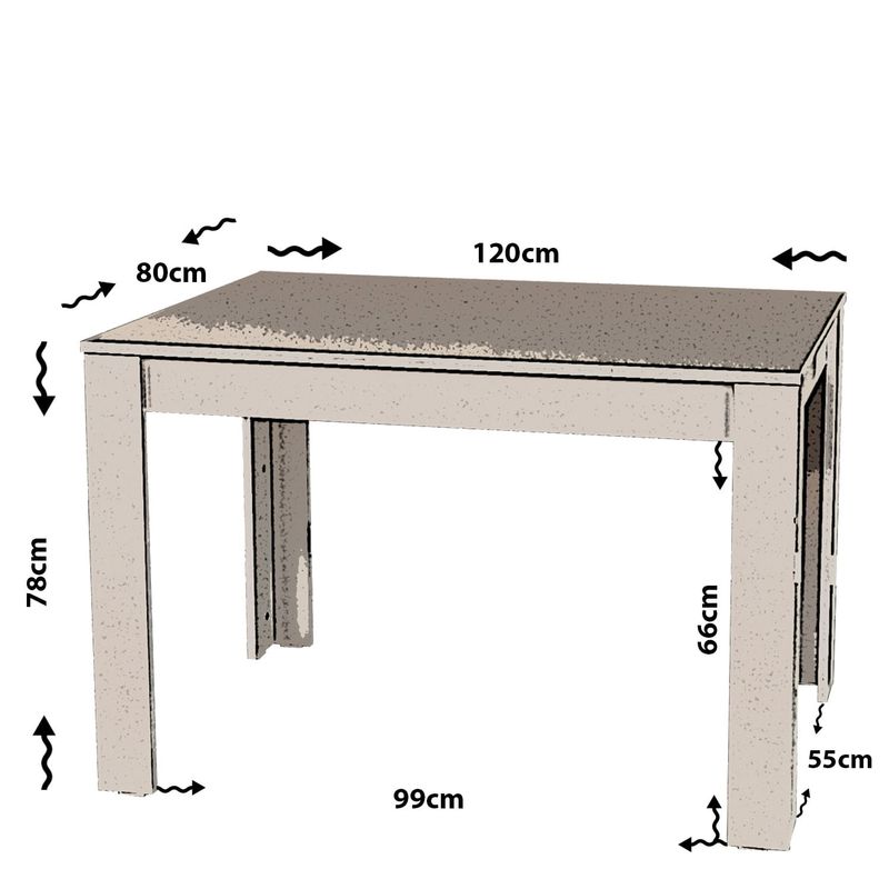 Casa si Gradina - Mobilier - Mese si birouri - Mese bucatarie si dining - Masa dining, Hanah Home, panou de particule melaminat, stejar, 120x80x78 cm - Infinity.ro