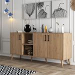 Casa si Gradina - Mobilier - Comode si corpuri - Console - Consola, Hanah Home, pal melaminat, stejar, 180x45x80 cm, 389MZA2205 - Infinity.ro