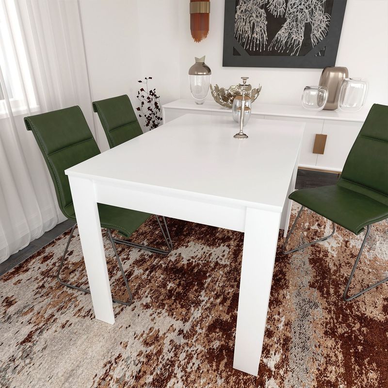 Casa si Gradina - Mobilier - Mese si birouri - Mese bucatarie si dining - Masa dining, Hanah Home, panou aglomerat melaminat, alb, 120x80x78 cm - Infinity.ro