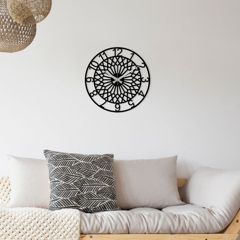 Casa si Gradina - Decoratiuni - Ceasuri - Ceas de perete decorativ, Wallxpert, metal, negru, 48x48 cm, 279ENZ1409 - Infinity.ro