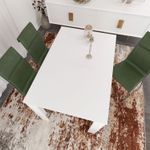 Casa si Gradina - Mobilier - Mese si birouri - Mese bucatarie si dining - Masa dining, Hanah Home, panou aglomerat melaminat, alb, 120x80x78 cm - Infinity.ro