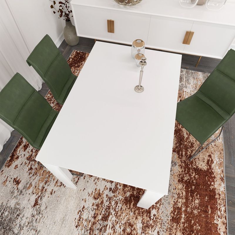 Casa si Gradina - Mobilier - Mese si birouri - Mese bucatarie si dining - Masa dining, Hanah Home, panou aglomerat melaminat, alb, 120x80x78 cm - Infinity.ro