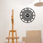 Casa si Gradina - Decoratiuni - Ceasuri - Ceas de perete decorativ, Wallxpert, metal, negru, 48x48 cm, 279ENZ1409 - Infinity.ro