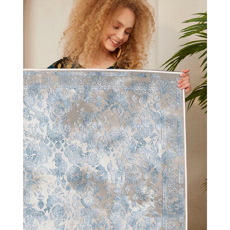 Casa si Gradina - Textile si covoare - Covoare - Covoare casa - Covor, Conceptum Hypnose, albastru gri, 60x100 cm, 100% bumbac, antiderapant - Infinity.ro