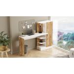 Casa si Gradina - Mobilier - Mese si birouri - Birouri - Birou de studiu, Hanah Home, pal melaminat, pin atlantic si alb, 152.3x120x40 cm - Infinity.ro