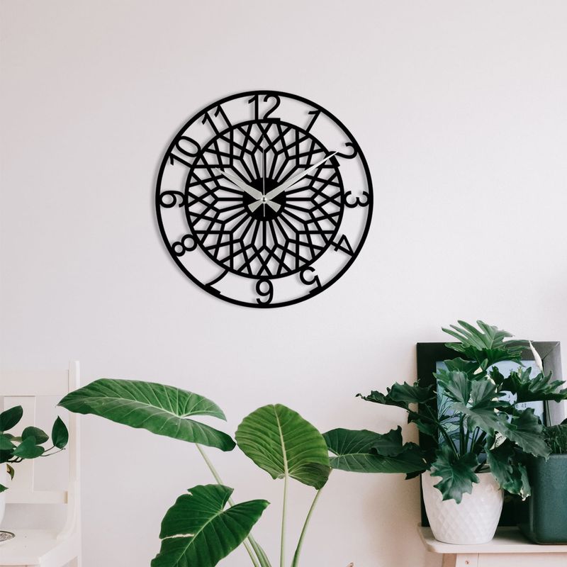 Casa si Gradina - Decoratiuni - Ceasuri - Ceas de perete decorativ, Wallxpert, metal, negru, 48x48 cm, 279ENZ1409 - Infinity.ro