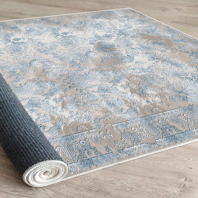Casa si Gradina - Textile si covoare - Covoare - Covoare casa - Covor, Conceptum Hypnose, albastru gri, 60x100 cm, 100% bumbac, antiderapant - Infinity.ro