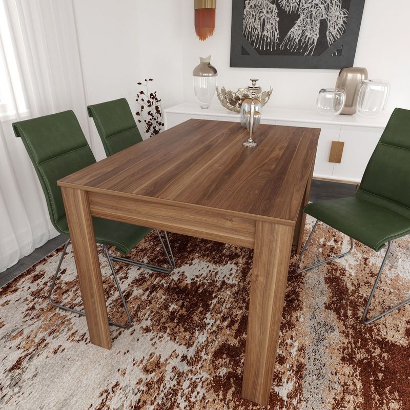 Casa si Gradina - Mobilier - Mese si birouri - Mese bucatarie si dining - Masa de dining, Hanah Home, panou de particule melaminat, nuc, 120x80x78 cm - Infinity.ro