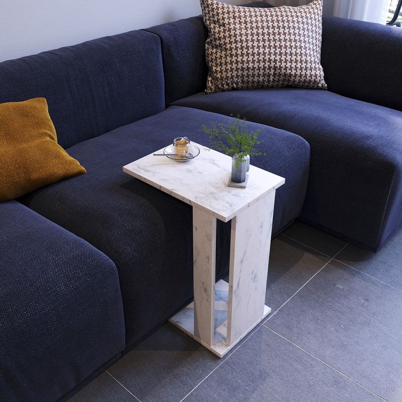 Casa si Gradina - Mobilier - Mese si birouri - Masute de cafea - Masuta de cafea, Hanah Home, pal melaminat, alb si negru, 30x43x61 cm - Infinity.ro