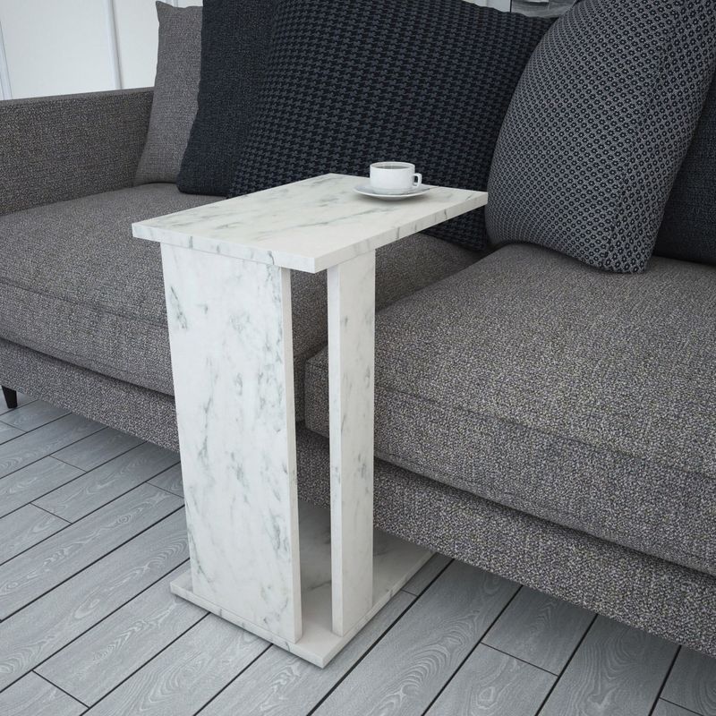 Casa si Gradina - Mobilier - Mese si birouri - Masute de cafea - Masuta de cafea, Hanah Home, pal melaminat, alb si negru, 30x43x61 cm - Infinity.ro