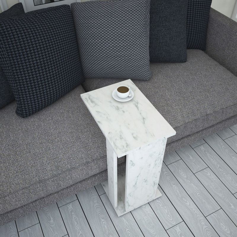 Casa si Gradina - Mobilier - Mese si birouri - Masute de cafea - Masuta de cafea, Hanah Home, pal melaminat, alb si negru, 30x43x61 cm - Infinity.ro