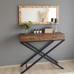Casa si Gradina - Decoratiuni - Oglinzi - Oglinda, Hanah Home, lemn masiv de pin, nuc, 110x50 cm - Infinity.ro