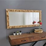 Casa si Gradina - Decoratiuni - Oglinzi - Oglinda, Hanah Home, lemn masiv de pin, nuc, 110x50 cm - Infinity.ro