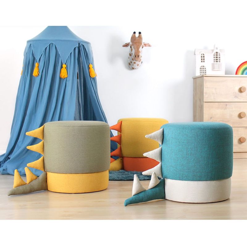 Casa si Gradina - Mobilier - Scaune si fotolii - Tabureti - Taburet, Atelier Del Sofa, catifea, verde, diametru 37 cm, inaltime 38 cm - Infinity.ro