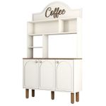Casa si Gradina - Mobilier - Comode si corpuri - Corpuri bucatarie - Dulap bar de cafea, Hanah Home, pal melaminat, crem, 120x35x203 cm - Infinity.ro