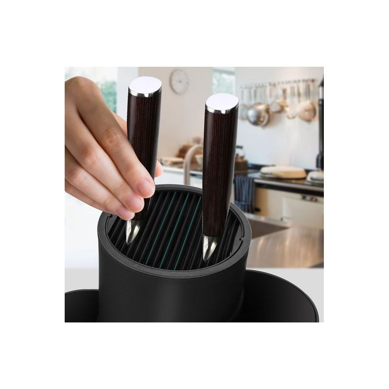 Casa si Gradina - Bucatarie si vesela - Organizare si depozitare bucatarie - Suporturi tacamuri si vase - Organizator bucatarie, Hermia, plastic, negru, 22x12x22 cm - Infinity.ro