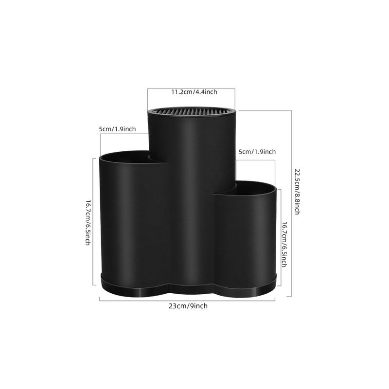 Casa si Gradina - Bucatarie si vesela - Organizare si depozitare bucatarie - Suporturi tacamuri si vase - Organizator bucatarie, Hermia, plastic, negru, 22x12x22 cm - Infinity.ro