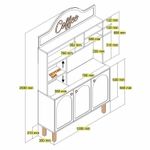 Casa si Gradina - Mobilier - Comode si corpuri - Corpuri bucatarie - Dulap bar de cafea, Hanah Home, pal melaminat, crem, 120x35x203 cm - Infinity.ro