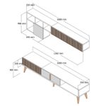 Casa si Gradina - Mobilier - Comode si corpuri - Comode - Comoda tv, Hanah Home, pal melaminat, nuc si crem, 180x40x35 cm - Infinity.ro