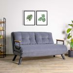 Casa si Gradina - Mobilier - Canapele si coltare - Canapele - Canapea extensibila, Hanah Home, metal, gri, 175x133 cm - Infinity.ro
