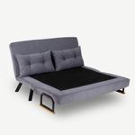 Casa si Gradina - Mobilier - Canapele si coltare - Canapele - Canapea extensibila, Hanah Home, metal, gri, 175x133 cm - Infinity.ro